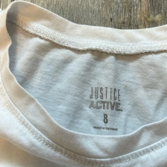 Justice active Long sleeve top shirt girls size 8 - Picture 4 of 5
